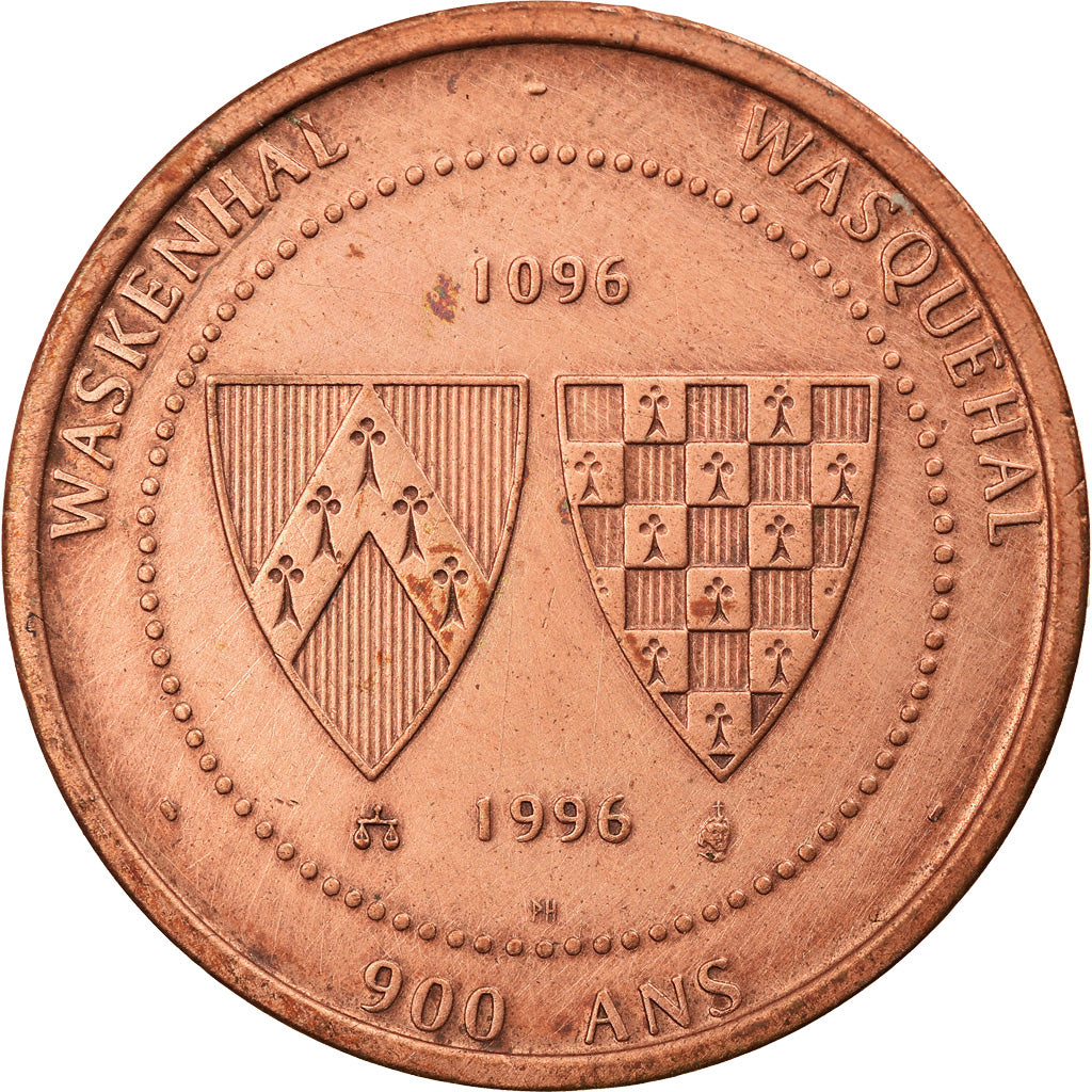 France, Medal, 2 Euro de Wasquehal, 1996, AU(55-58), Copper