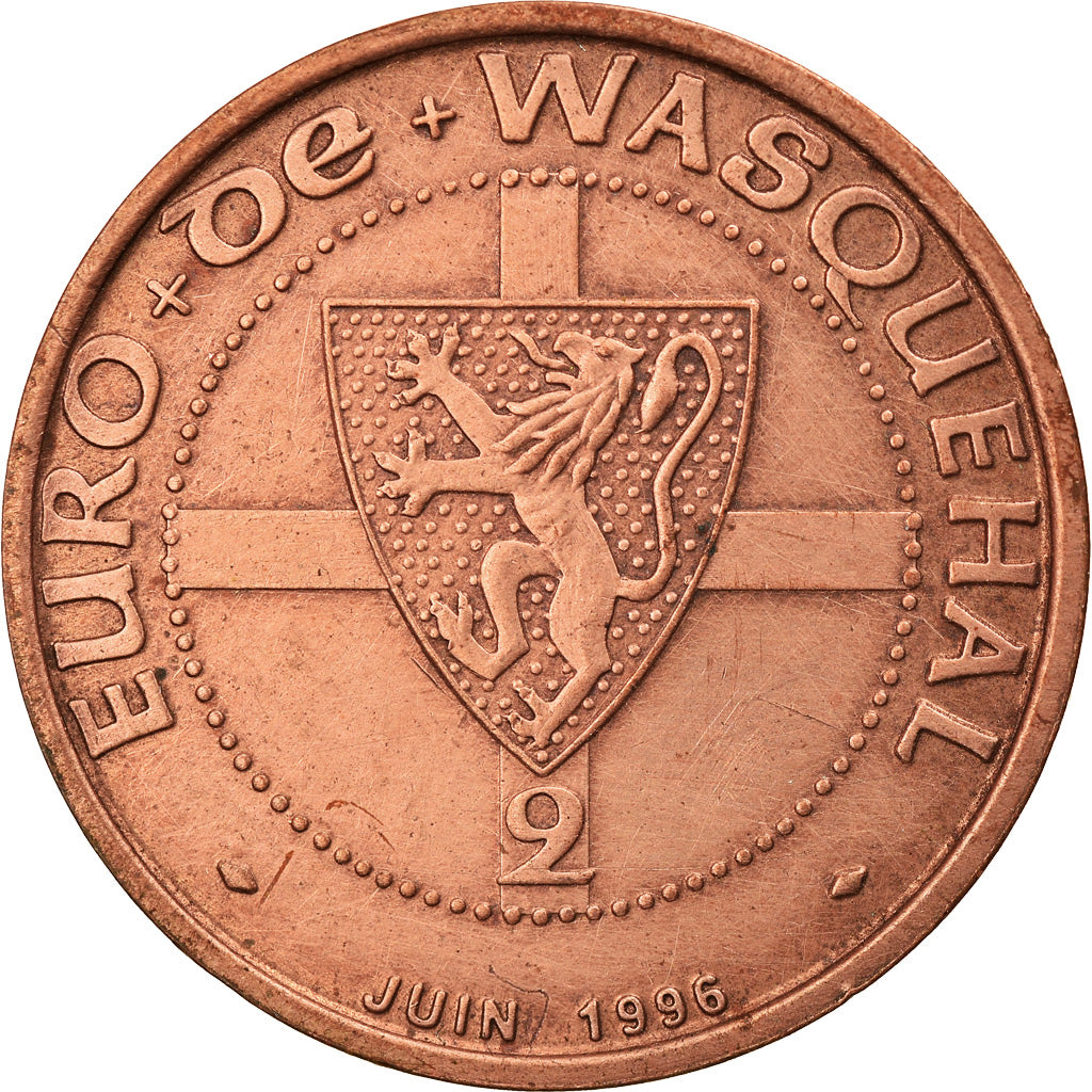 France, Medal, 2 Euro de Wasquehal, 1996, AU(55-58), Copper
