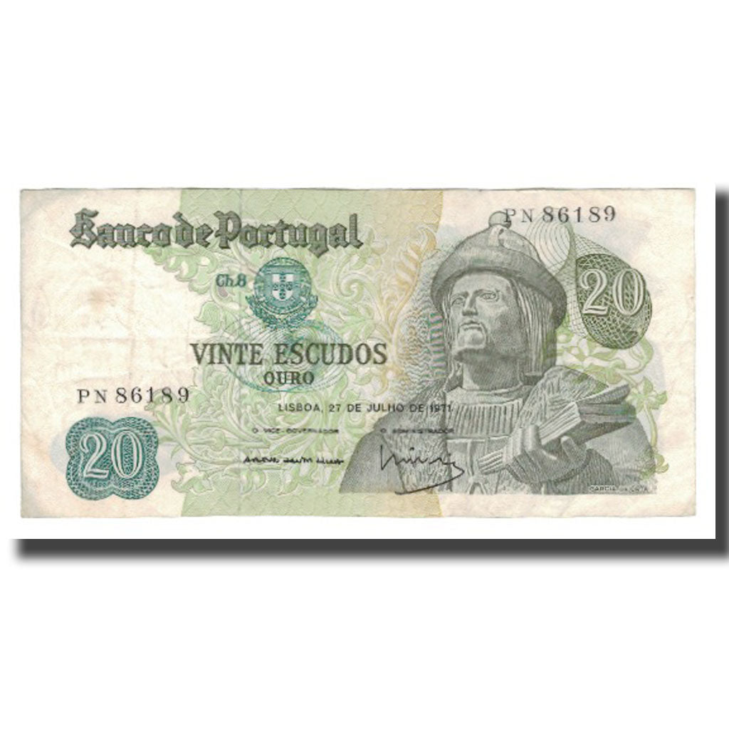 Banconote, Portogallo, 20 Escudos, 1971, 1971-07-27, KM:173, BB+