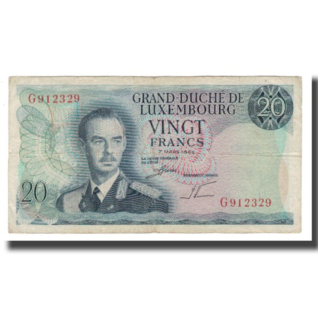 Banconote, Lussemburgo, 20 Francs, 1966, 1966-03-07, KM:54a, MB+