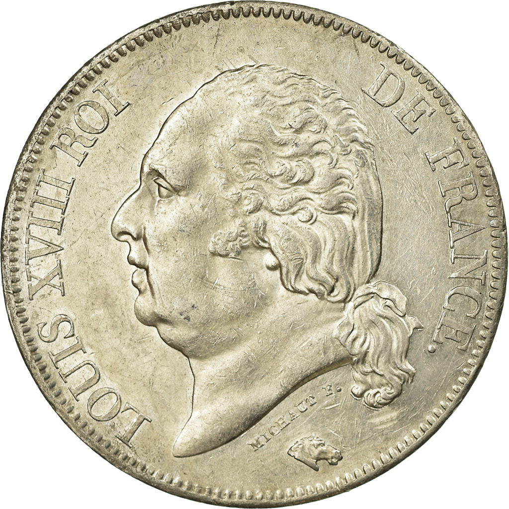 Coin, France, Louis XVIII, Louis XVIII, 5 Francs, 1821, Paris, AU(55-58)