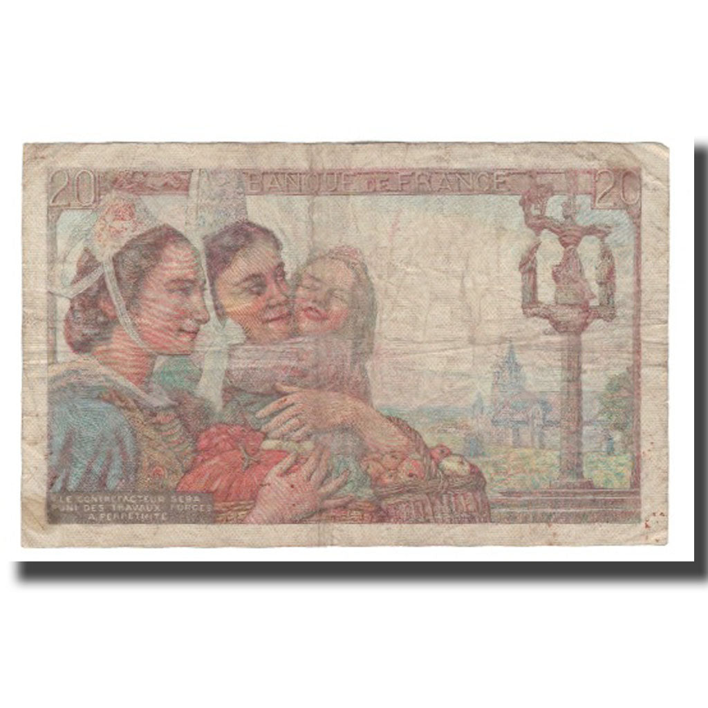Frankrijk, 20 Francs, 1943, 1943-04-15, TB, Fayette:13.06, KM:100a