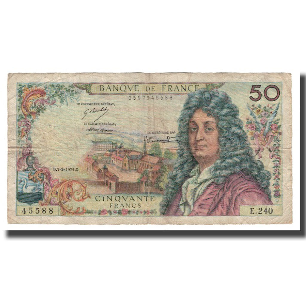 Francia, 50 Francs, 1974, 1974-02-07, BC+, Fayette:64.26, KM:148d