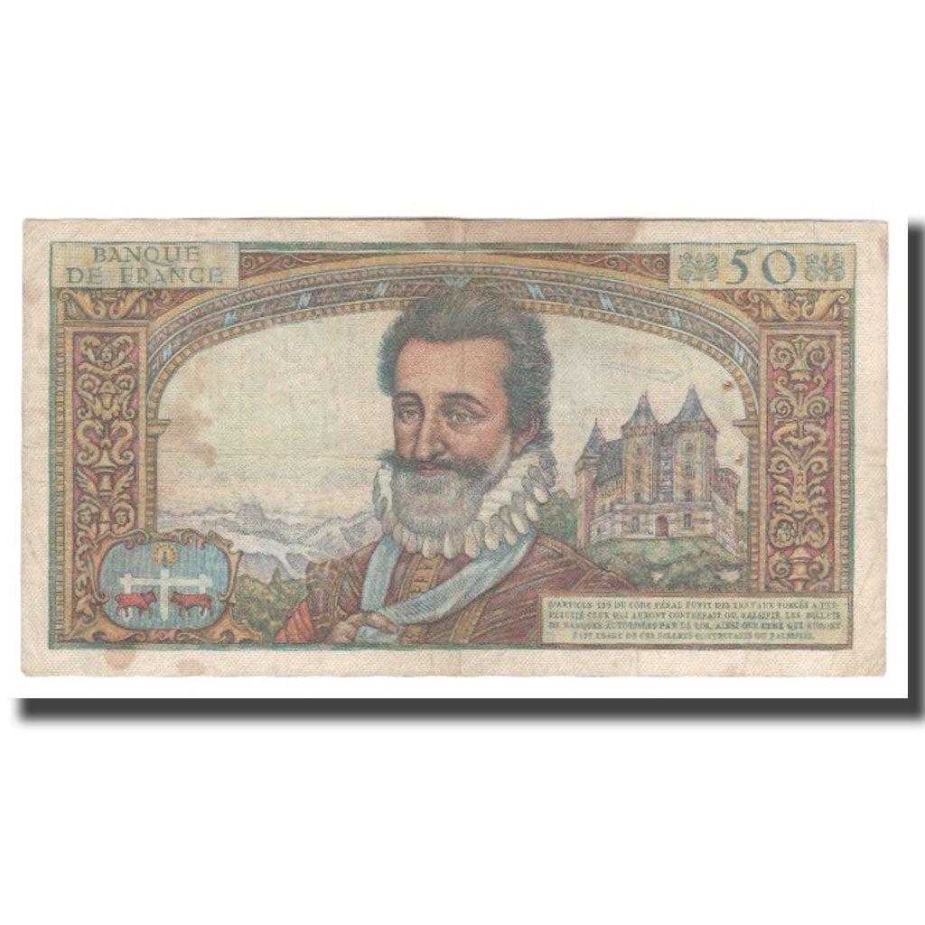 France, 50 Nouveaux Francs, 1959, 1959-07-02, VF(20-25), Fayette:58.02, KM:143a
