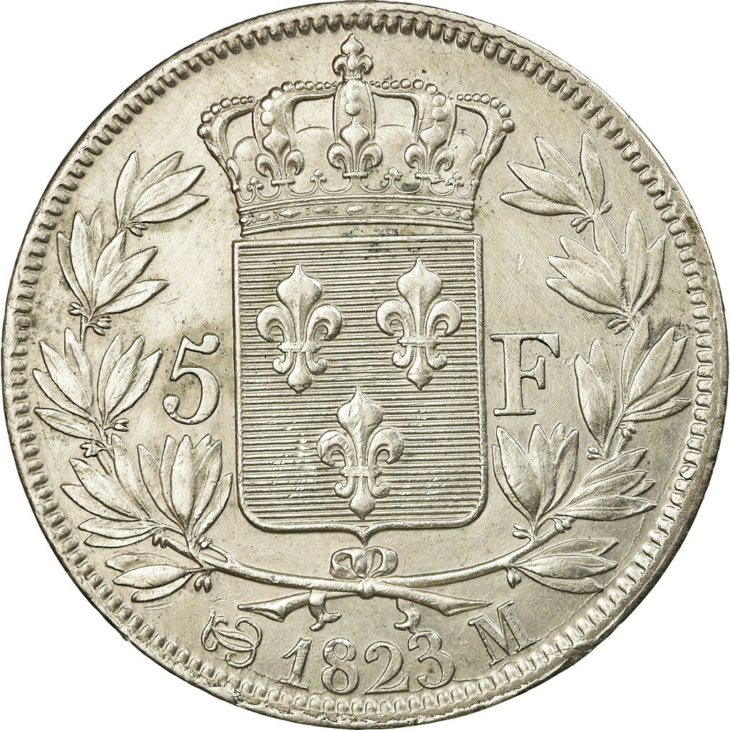 Monnaie, France, Louis XVIII, 5 Francs, 1823, Toulouse, SUP, Argent
