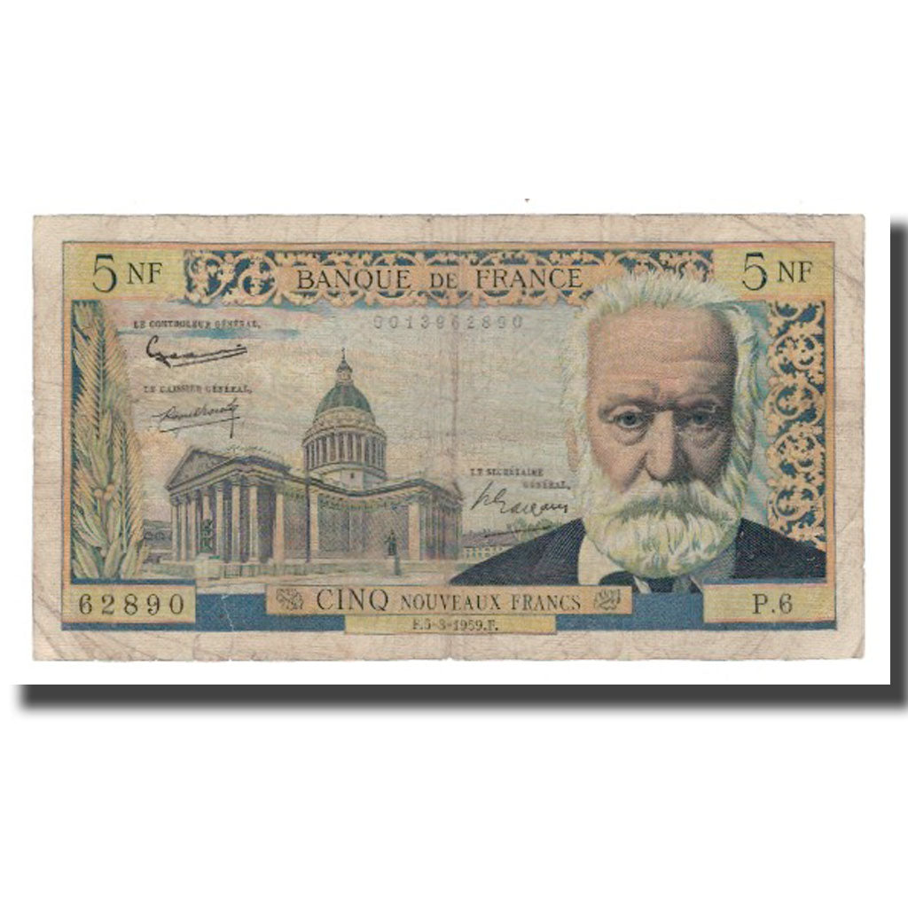 France, 5 Nouveaux Francs, 1959, 1959-03-05, VF(30-35), Fayette:56.01, KM:141a