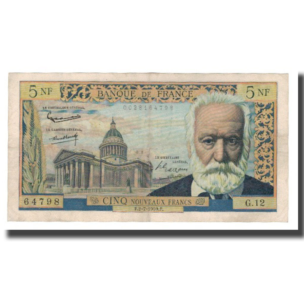 Frankreich, 5 Nouveaux Francs, 1959, 1959-07-02, S+, Fayette:56.02, KM:141a