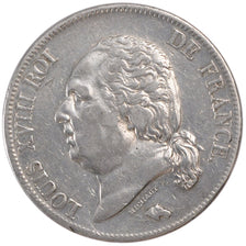 FRANCE, Louis XVIII, 5 Francs, 1823, Paris, KM #711.1, EF(40-45), Silver,...