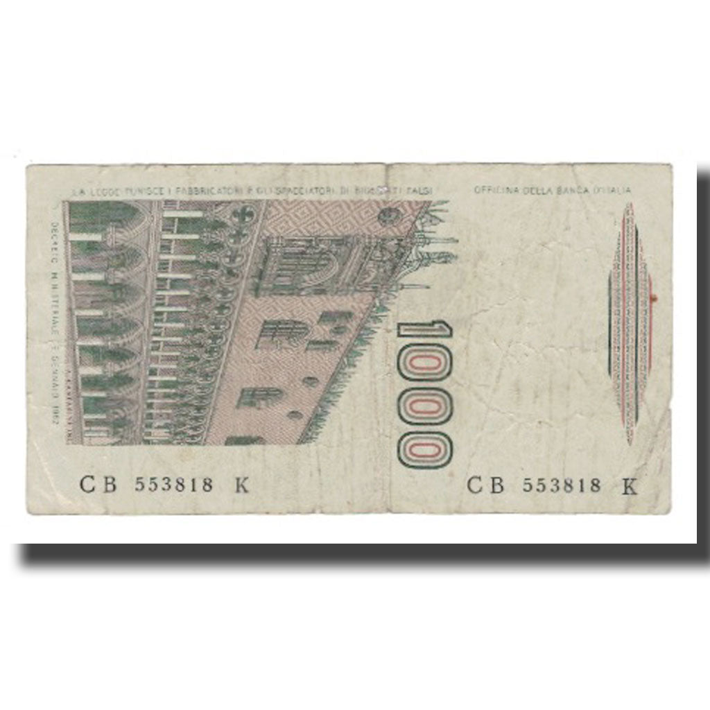 Banknot, Włochy, 1000 Lire, D.1982, Undated, KM:109a, VF(20-25)
