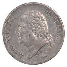 Münze, Frankreich, Louis XVIII, 5 Francs, 1824, Lyon, SS+, Silber, KM:711.4