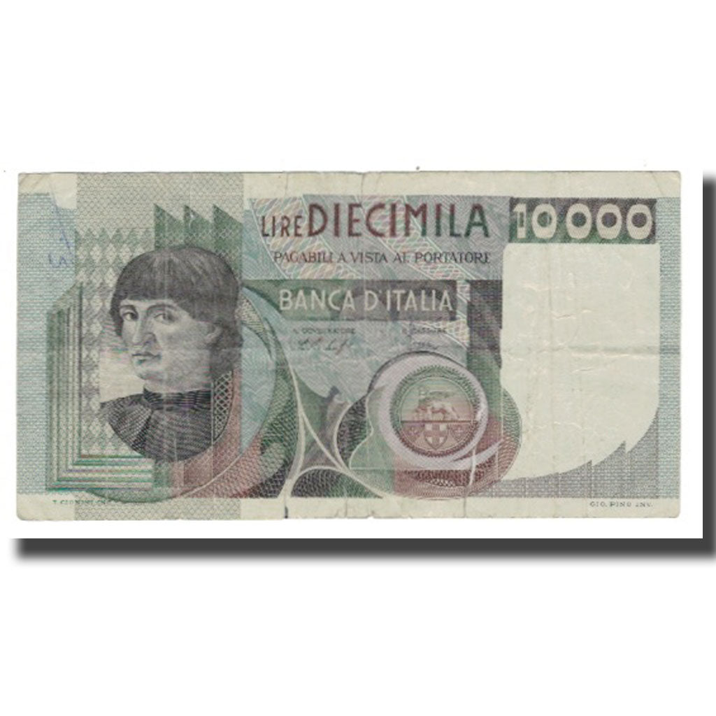 Biljet, Italië, 10,000 Lire, 1976-1984, KM:106a, B+