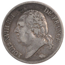 FRANCE, Louis XVIII, 5 Francs, 1824, Paris, KM #711.1, EF(40-45), Silver,...