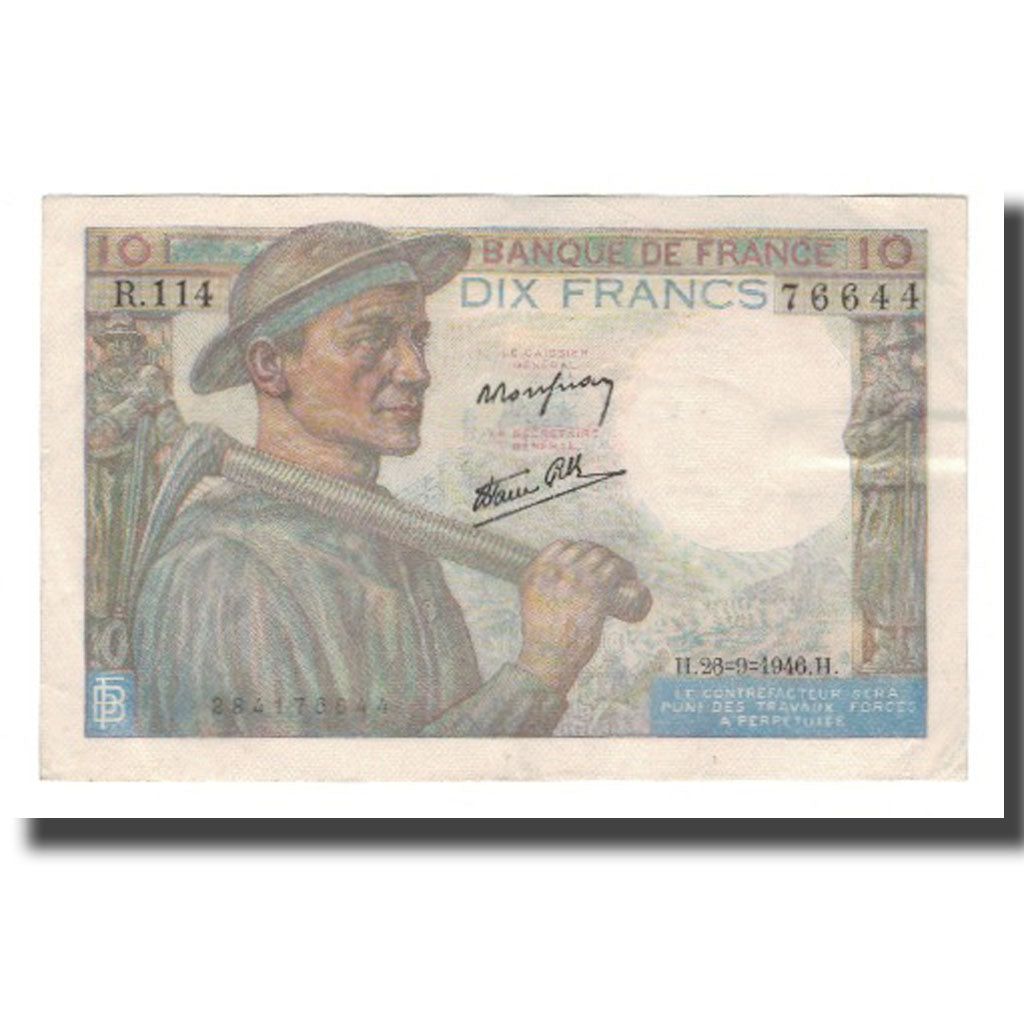 Frankrijk, 10 Francs, 1941-1949, 1946-09-26, SPL, Fayette:08.15, KM:99e