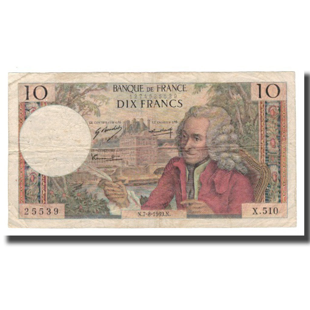 Frankrijk, 10 Francs, 1969, 1969-08-07, TB, Fayette:62.39, KM:147c
