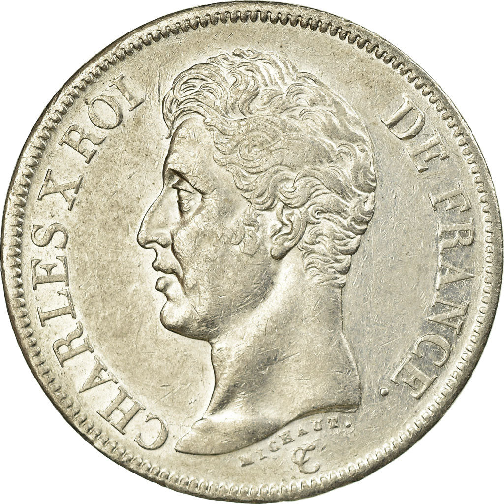 Coin, France, Charles X, 5 Francs, 1825, Paris, AU(50-53), Silver, KM:720.1