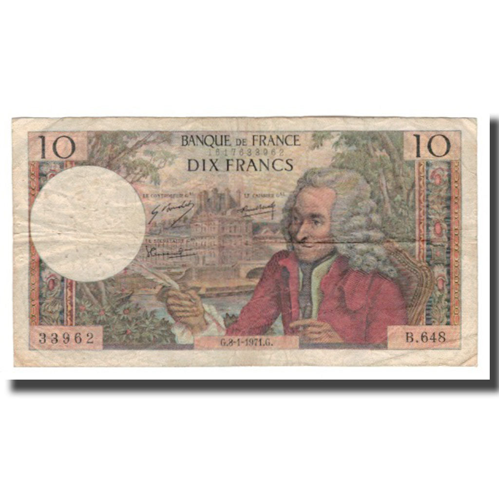 Francia, 10 Francs, 1971, 1971-01-08, BC+, Fayette:62.48, KM:147c