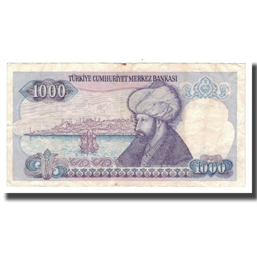 Biljet, Turkije, 1000 Lira, L.1970, Undated (1986), KM:196, TTB+