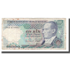 Billete, 10,000 Lira, L.1970, Turquía, Undated (1982), KM:199, BC+