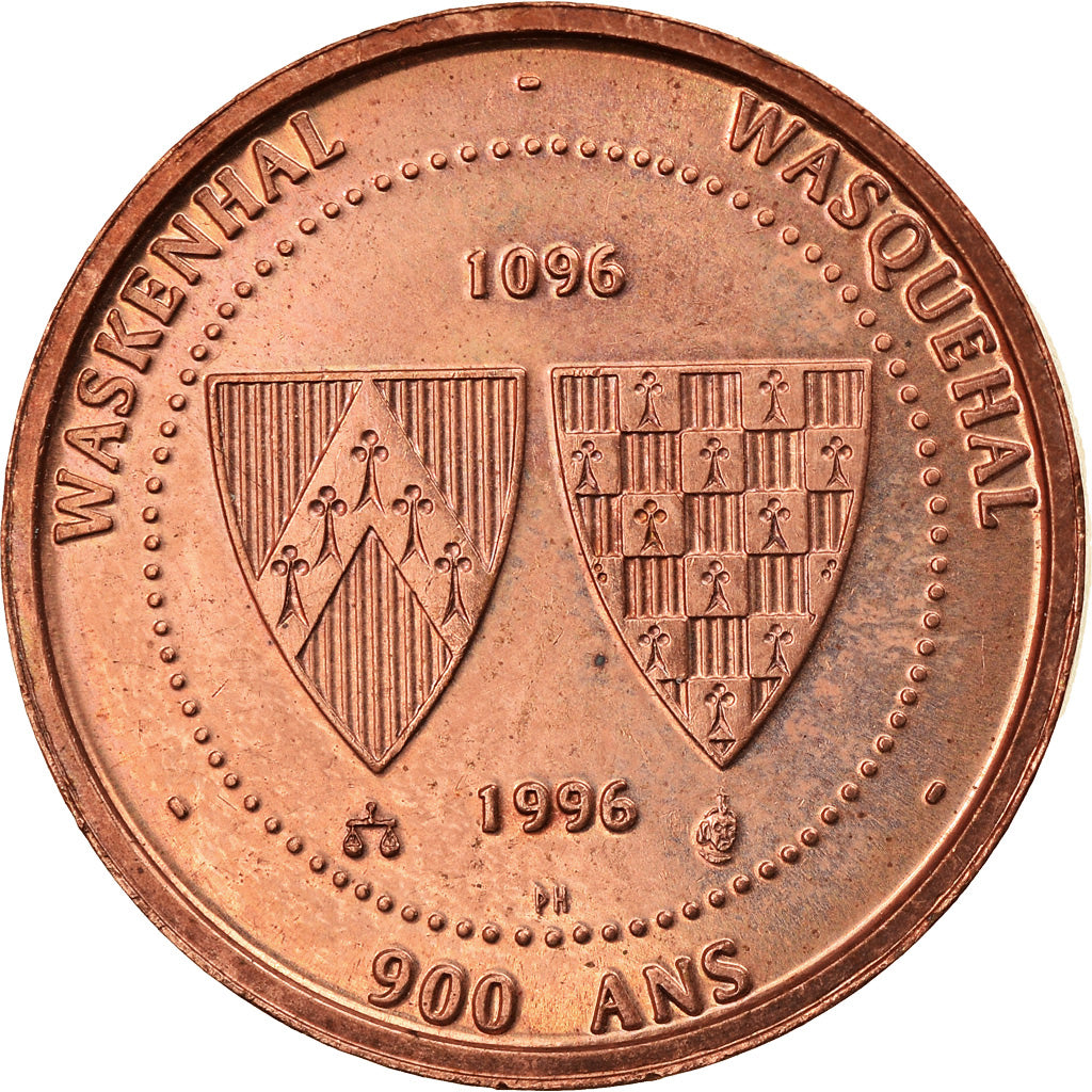 France, Medal, 1 Euro de Wasquehal, 1996, MS(60-62), Copper