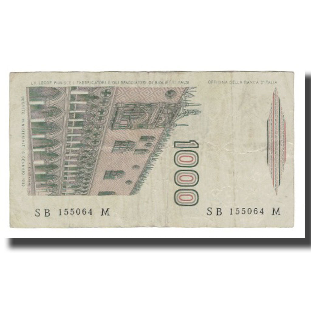 Banknot, Włochy, 1000 Lire, D.1982, KM:109a, VF(30-35)
