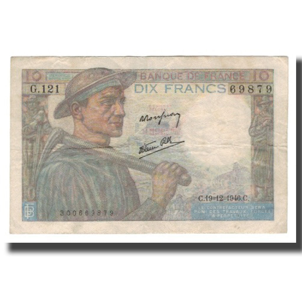 Frankreich, 10 Francs, 1946, 1946-12-19, S+, Fayette:08.16, KM:99e
