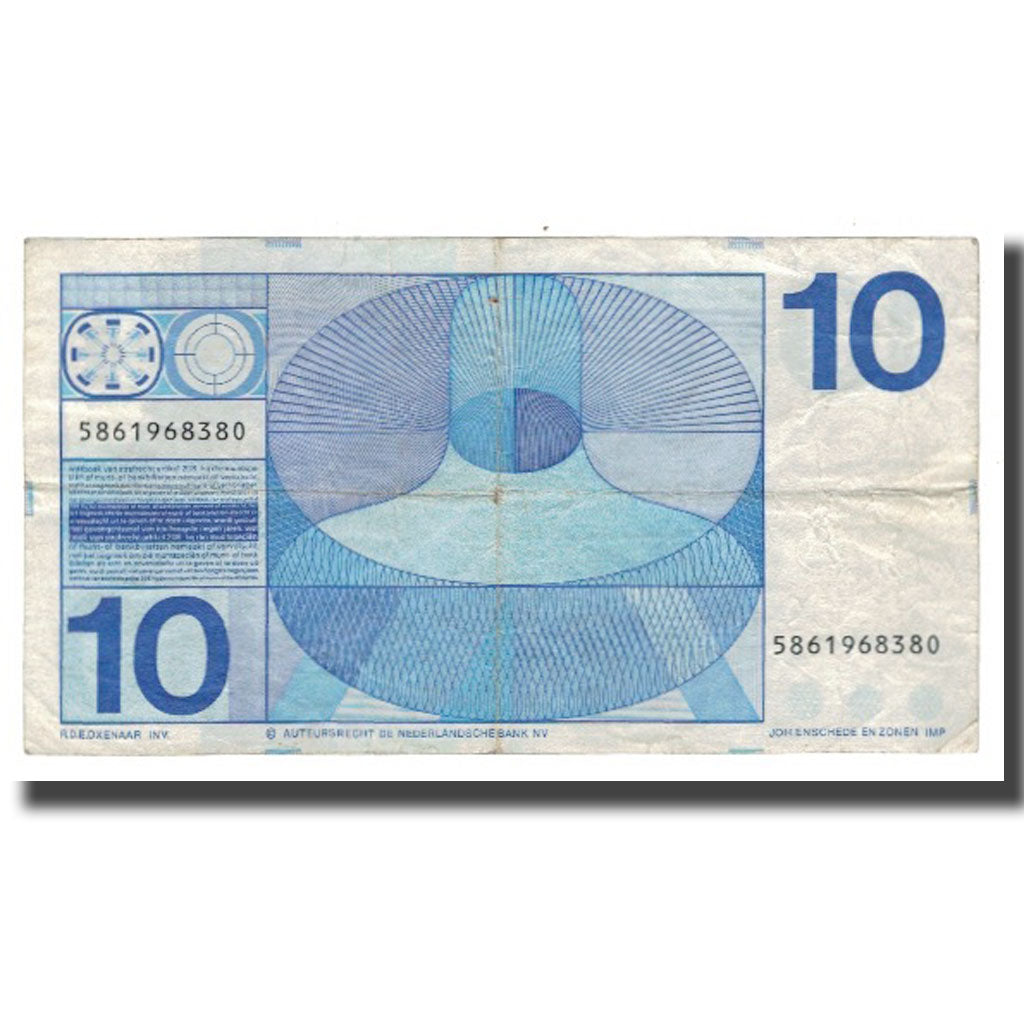 Geldschein, Niederlande, 10 Gulden, 1968, 1968-04-25, KM:91b, S+