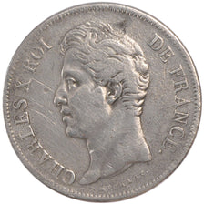 Coin, France, Charles X, 5 Francs, 1827, Rouen, VF(30-35), Silver, KM:728.2