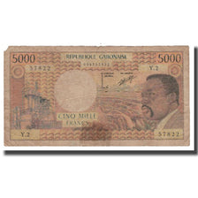 Biljet, Gabon, 5000 Francs, Undated (1974 ; 1978), KM:4b, B+