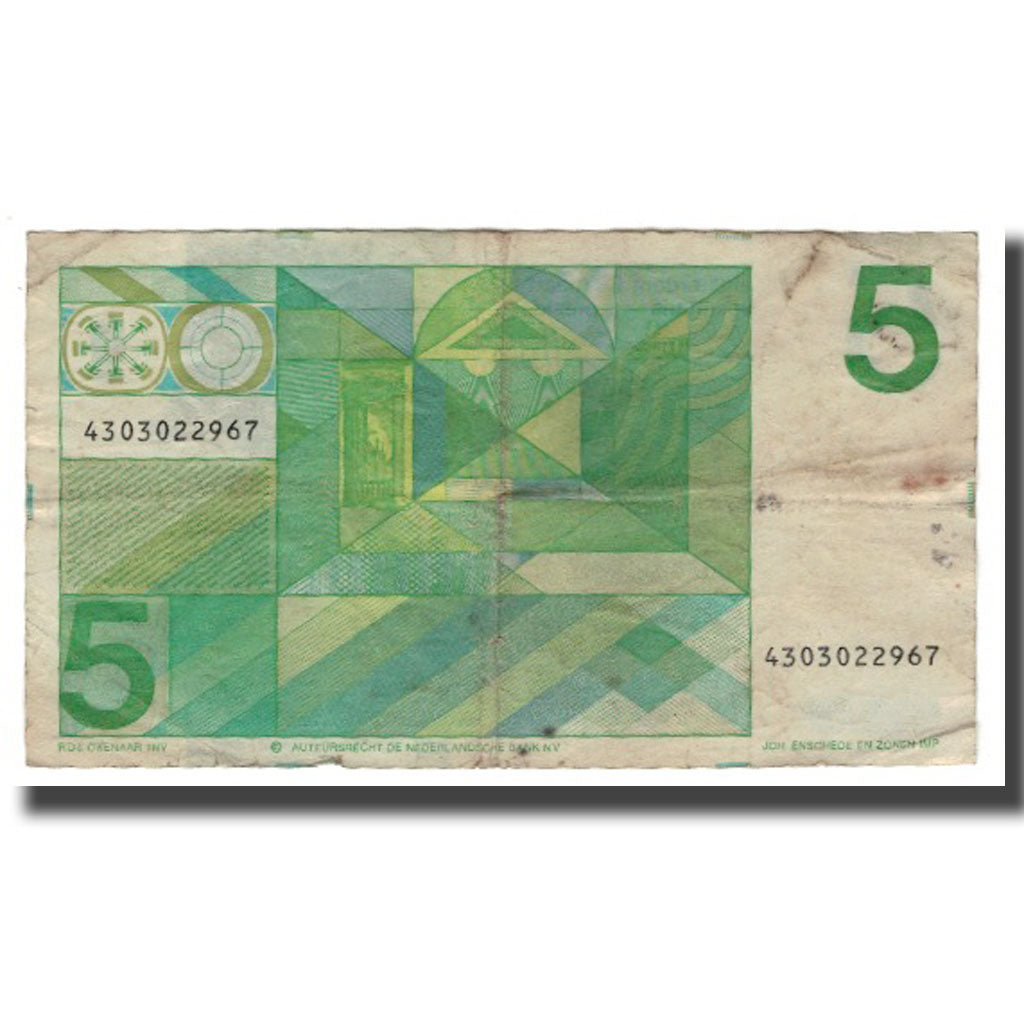 Banconote, Paesi Bassi, 5 Gulden, 1973, 1973-03-28, KM:95a, MB