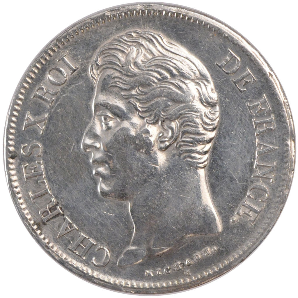 Münze, Frankreich, Charles X, 5 Francs, 1827, Lille, SS+, Silber, KM:728.13