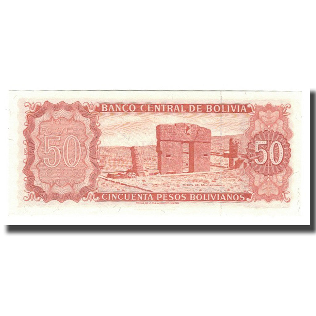 Banknot, Bolivia, 50 Pesos Bolivianos, L.1962, KM:156a, UNC(65-70)