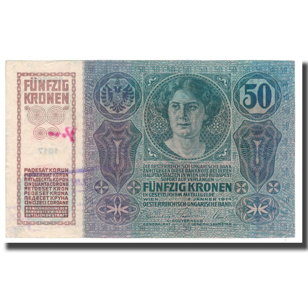 Banconote, Austria, 50 Kronen, 1914, 1914-01-02, KM:15, BB