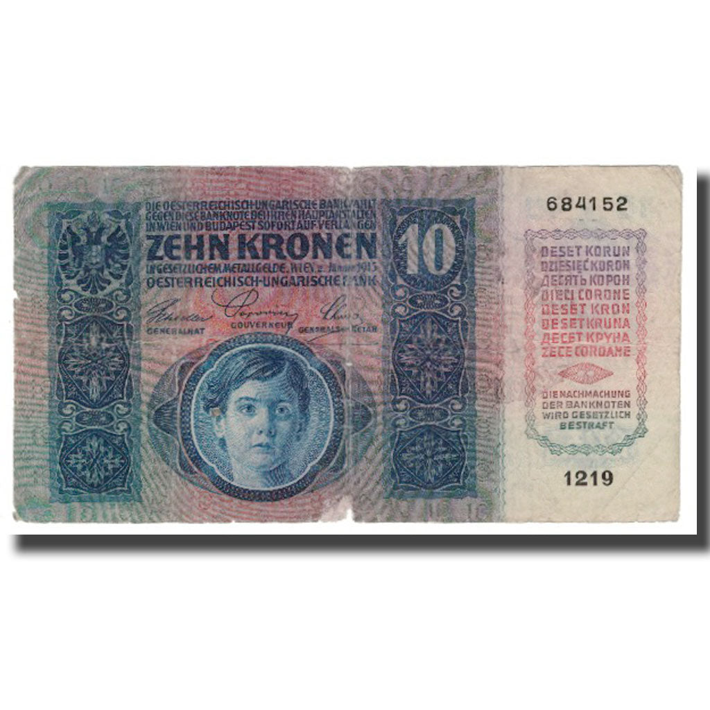 Geldschein, Österreich, 10 Kronen, Undated (1919), Undated (1919), KM:51a, SGE+