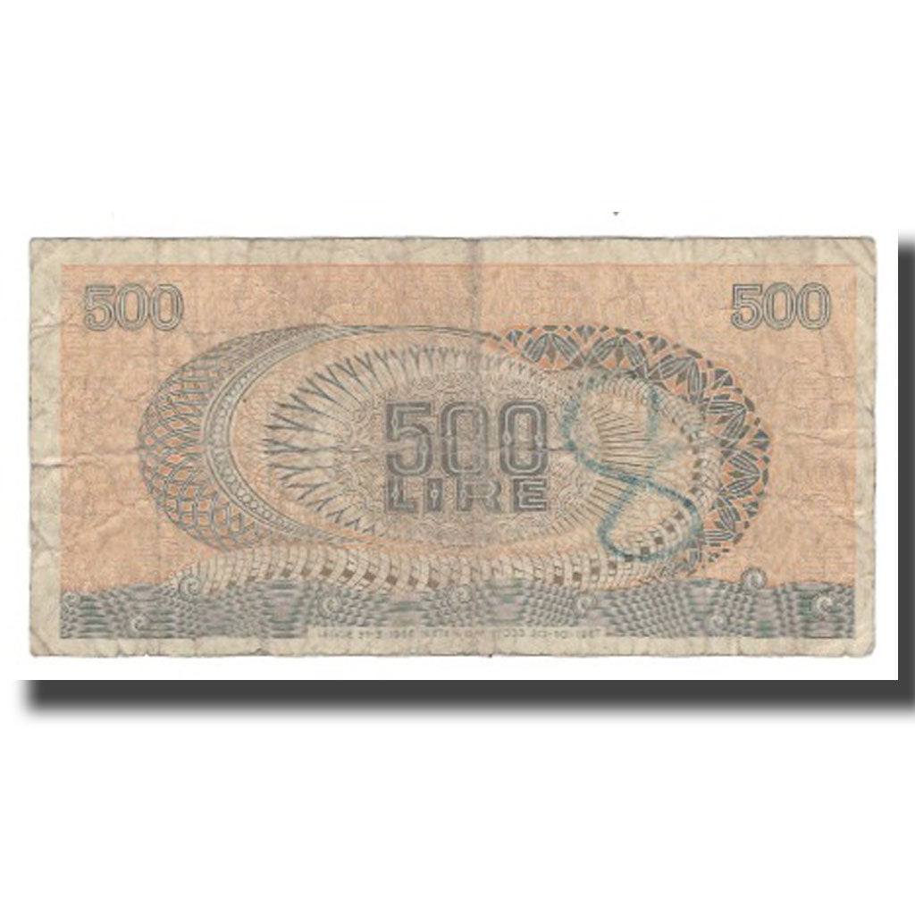 Biljet, Italië, 500 Lire, 1966-1975, 1967-10-20, KM:93a, B+