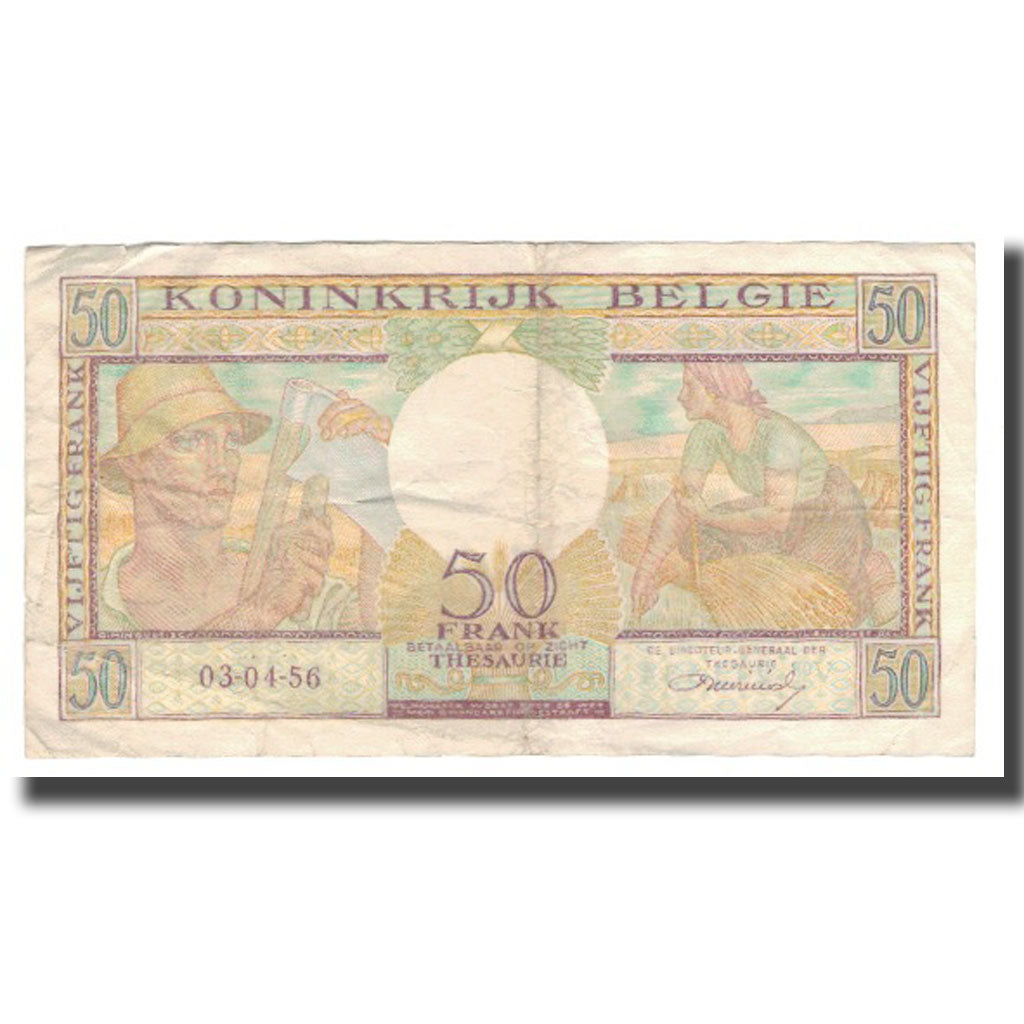 Banconote, Belgio, 50 Francs, 1956, 1956-04-03, KM:133b, MB