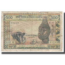 Geldschein, West African States, 500 Francs, Undated (1959-65), KM:702Km, SGE
