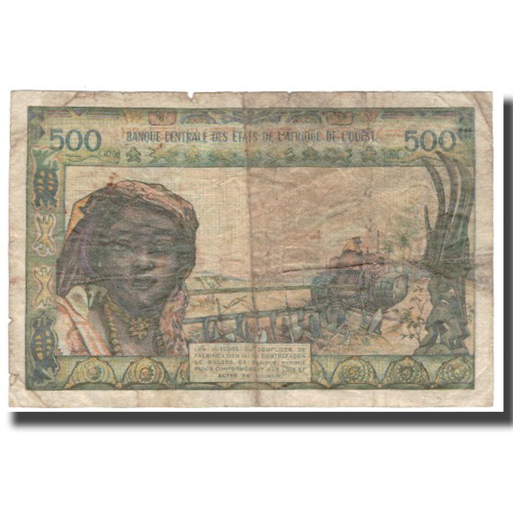 Geldschein, West African States, 500 Francs, Undated (1959-65), KM:702Km, SGE