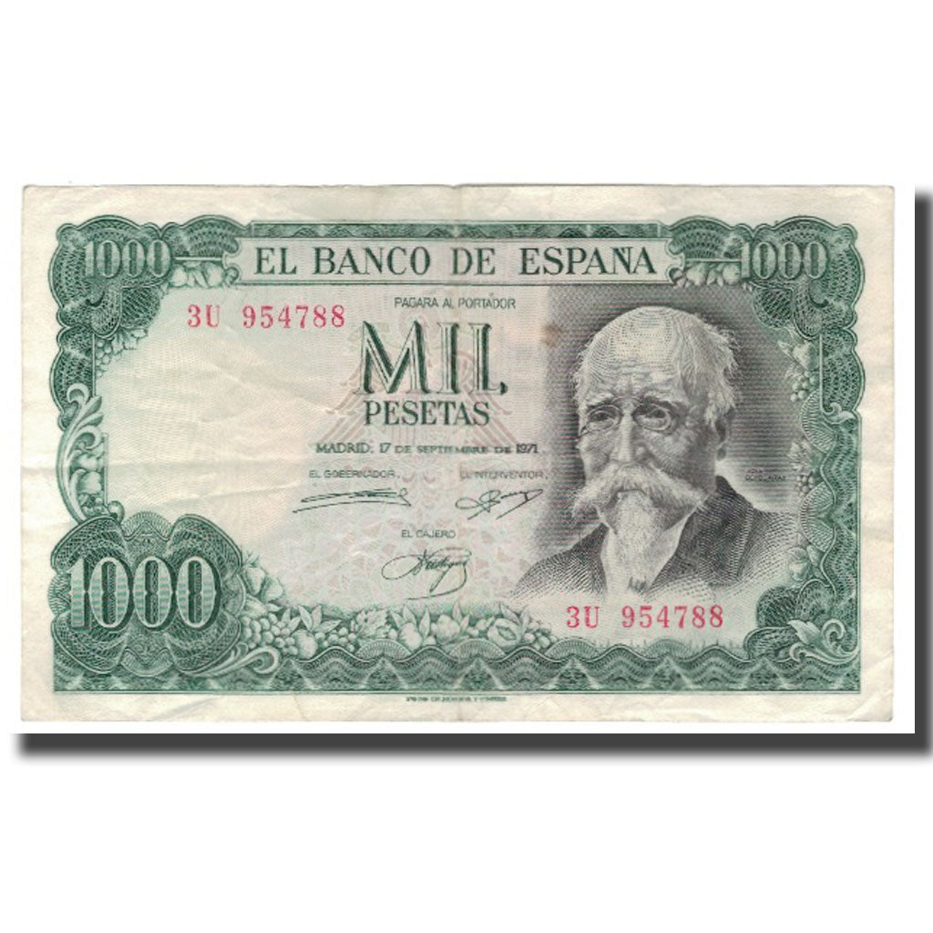 Billete, 1000 Pesetas, 1971 (1974), España, 1971-09-17, KM:154, BC+