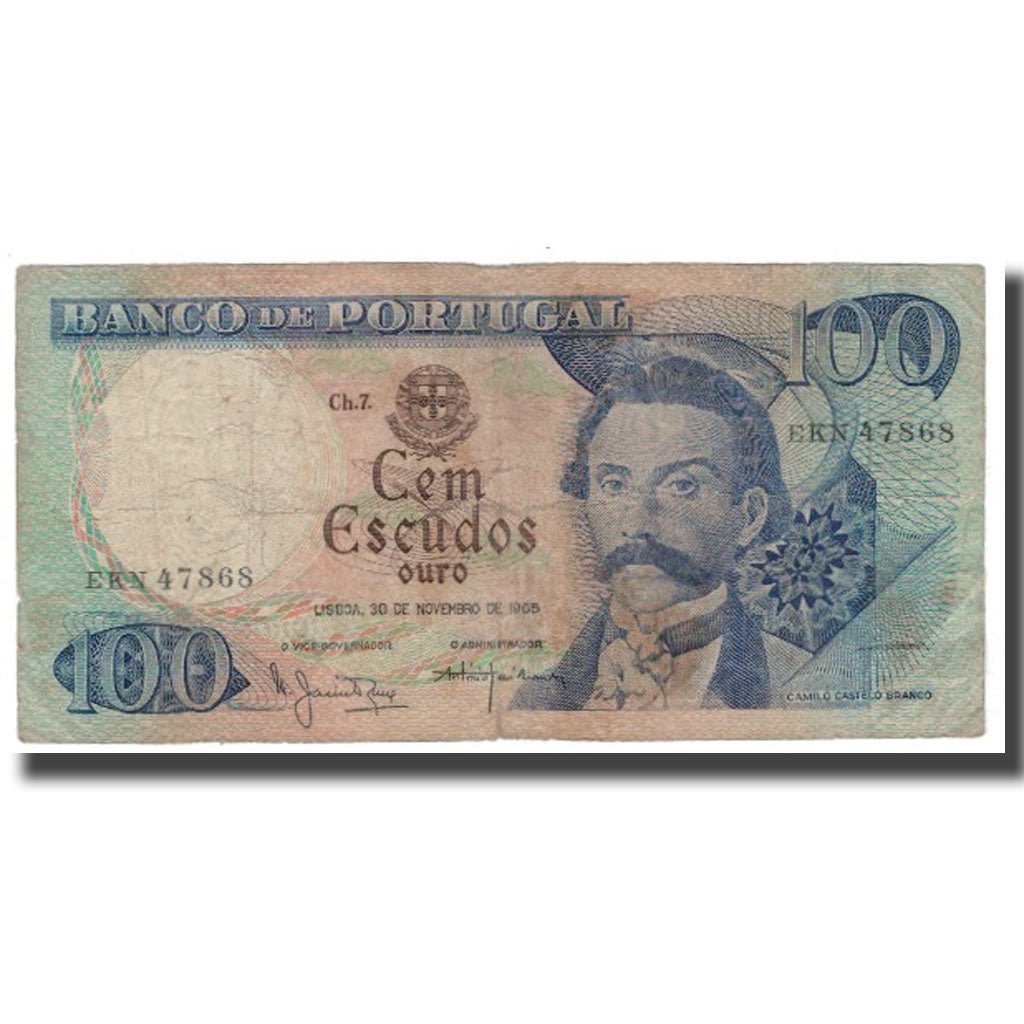 Geldschein, Portugal, 100 Escudos, 1965, 1965-11-30, KM:169a, SGE+