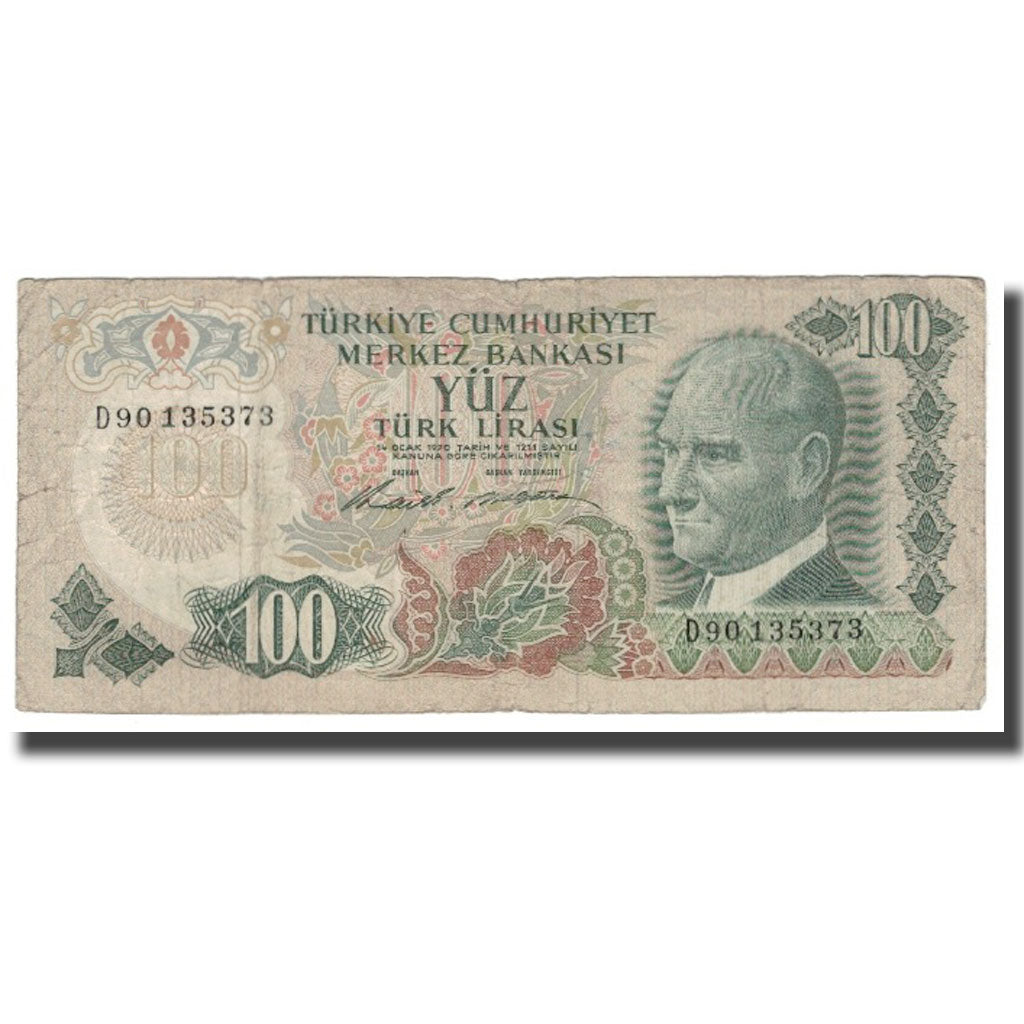 Banknote, Turkey, 100 Lira, L.1970, 1972-05-15, KM:189a, F(12-15)