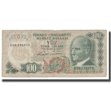 Banknote, Turkey, 100 Lira, L.1970, 1972-05-15, KM:189a, F(12-15)