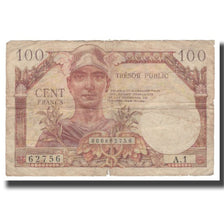 França, 100 Francs, 1955-1963 Treasury, 1955, F(12-15), Fayette:VF34.1, KM:M11a