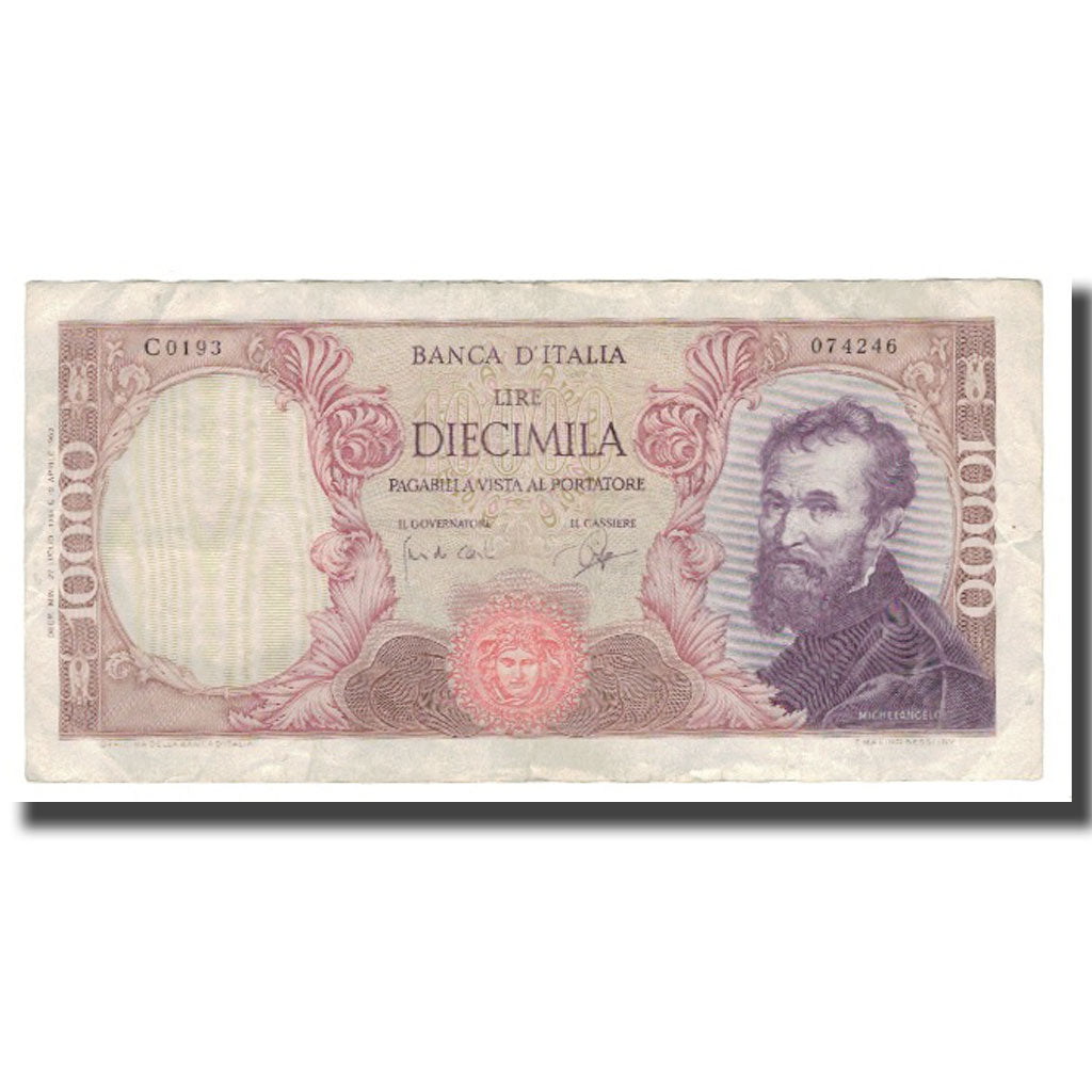 Banconote, Italia, 10,000 Lire, 1962-73, 1962-07-03, KM:97a, MB