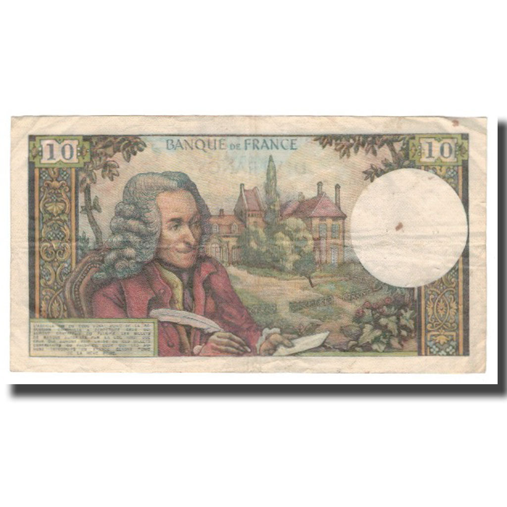 Frankrijk, 10 Francs, Voltaire, 1969, 1969-01-02, TB+, Fayette:62.36, KM:147c