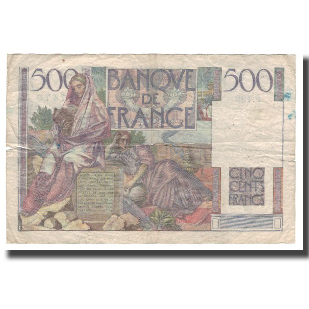 Francia, 500 Francs, Chateaubriand, 1953, 1953-01-02, B, Fayette:F34.11, KM:129c