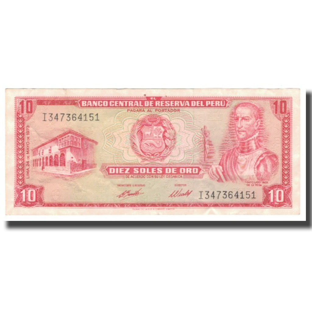 Nota, Peru, 10 Soles De Oro, 1973, 1973-05-24, KM:100c, AU(50-53)