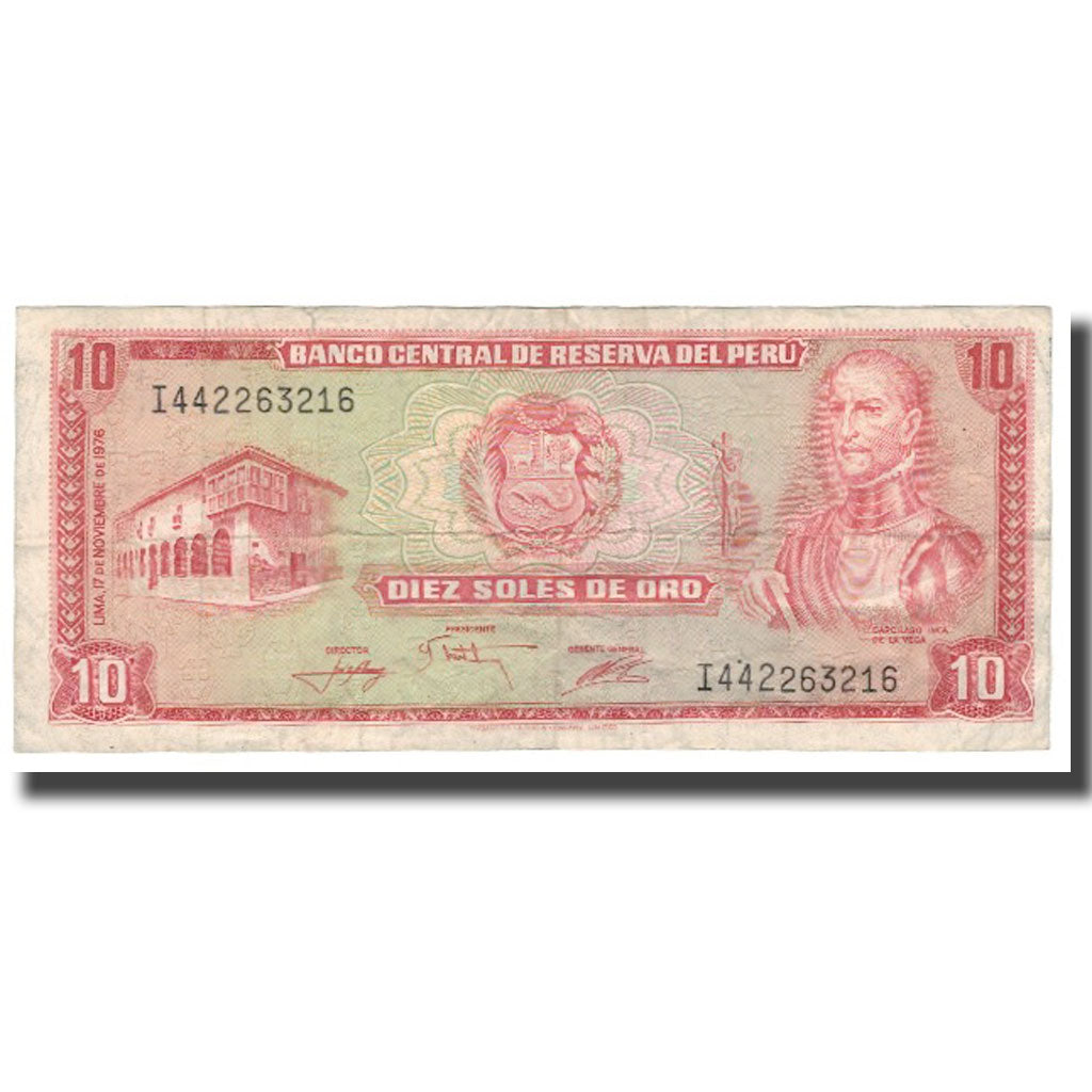 Geldschein, Peru, 10 Soles De Oro, 1976, 1976-11-17, KM:112, S+
