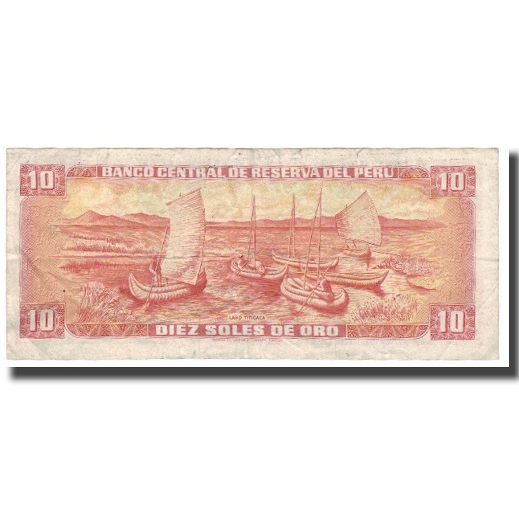 Geldschein, Peru, 10 Soles De Oro, 1976, 1976-11-17, KM:112, S+