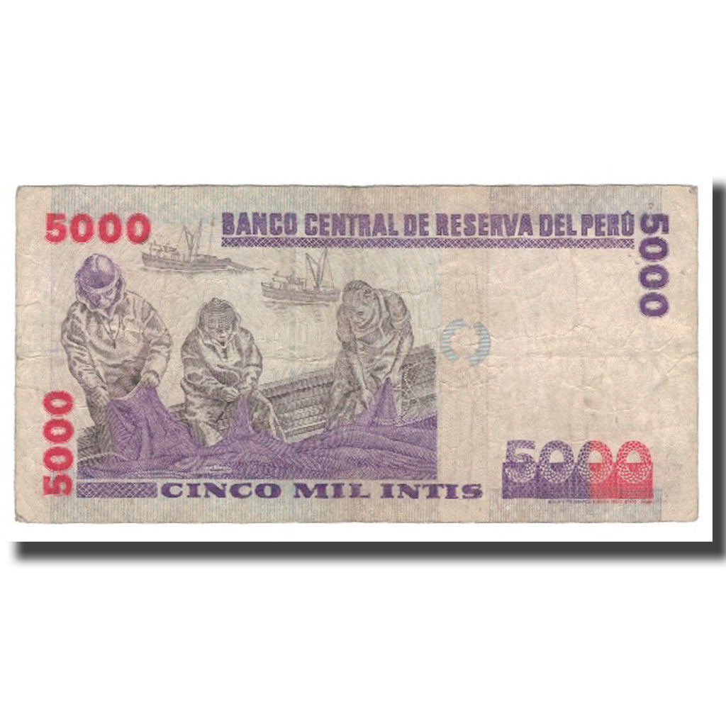 Geldschein, Peru, 5000 Intis, 1988, 1988-06-28, KM:137, S