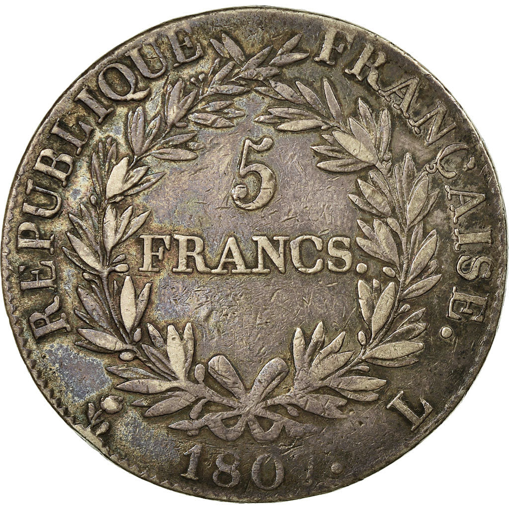Coin, France, Napoléon I, 5 Francs, 1807, Bayonne, EF(40-45), Silver